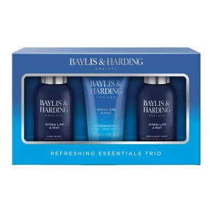 3 Piece Set Baylis & Harding Men's Citrus Lime and Mint Scented Gift Set Xmas