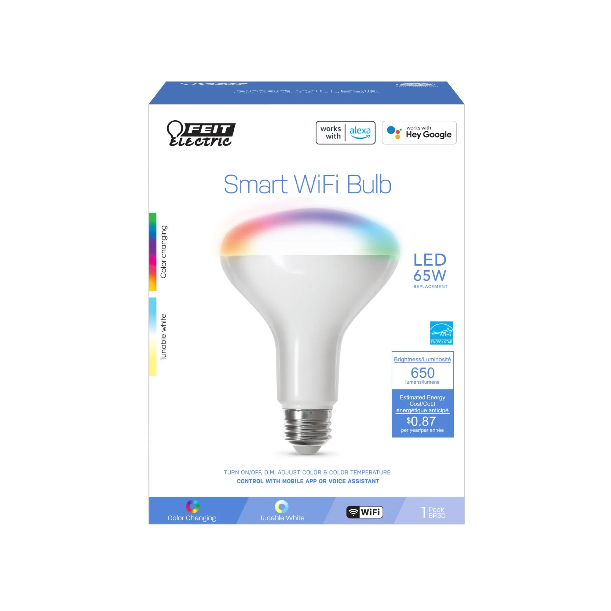 7.2W (65W Replacement) Color Changing BR30 Smart Bulb