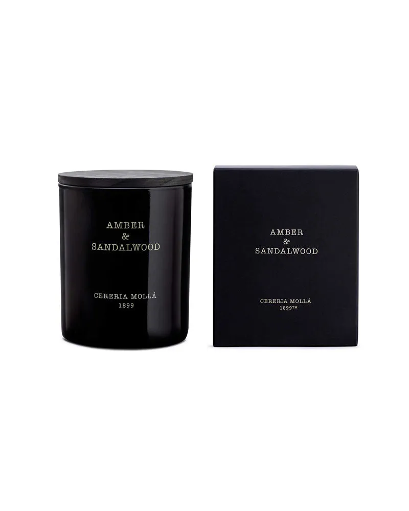 Amber & Sandalwood Black 8 0z Classic Candle