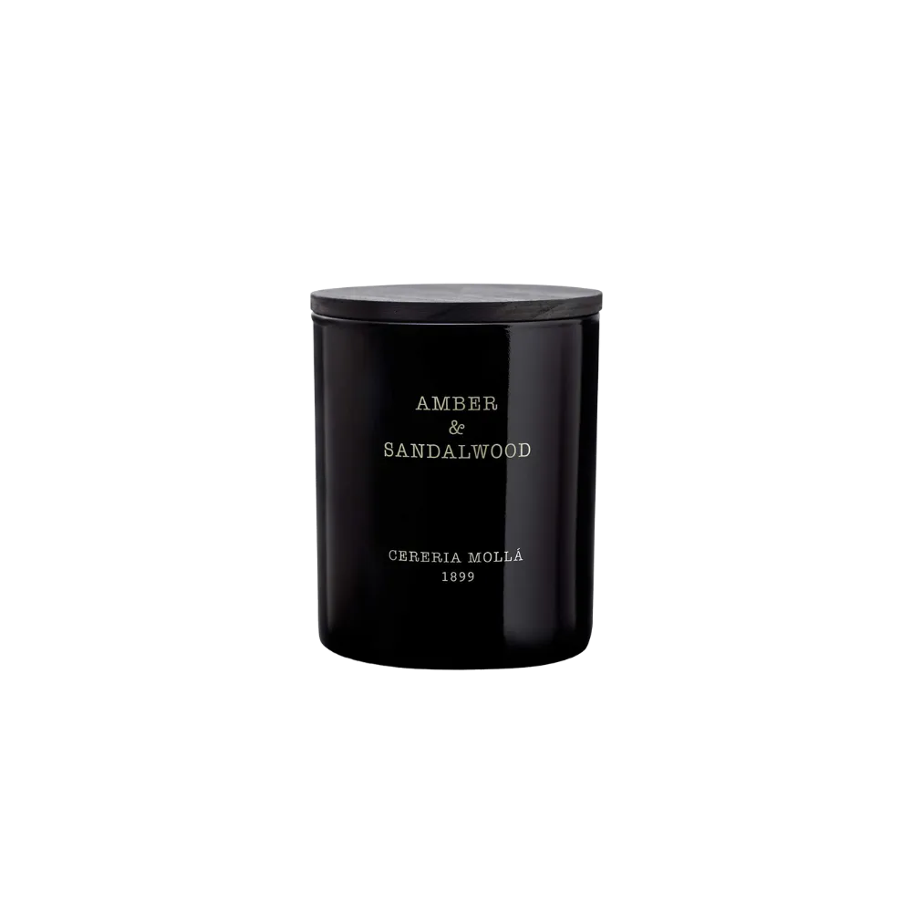 Amber & Sandalwood Black 8 0z Classic Candle