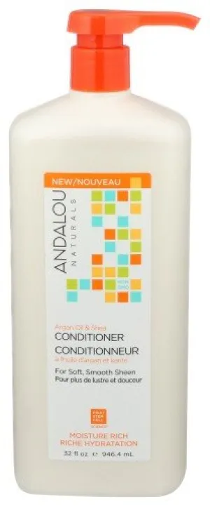 Andalou Naturals Moisture Rich Conditioner Argan Oil & Shea 32 oz Liquid