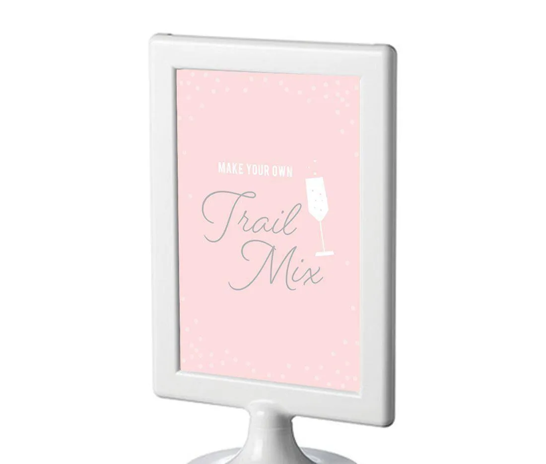 Blush Pink and Gray Pop Fizz Clink Wedding Framed Party Signs