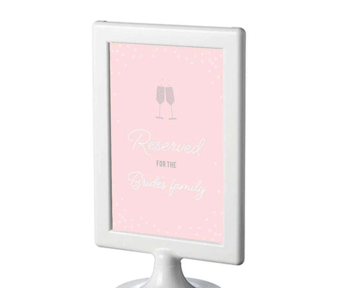 Blush Pink and Gray Pop Fizz Clink Wedding Framed Party Signs