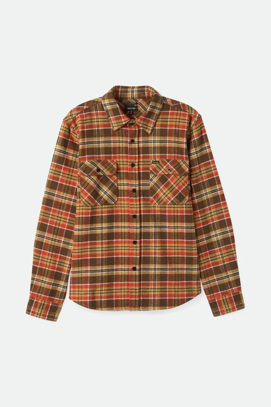 Bowery Heavyweight L/S Flannel - Desert Palm/Antelope/Burnt Red