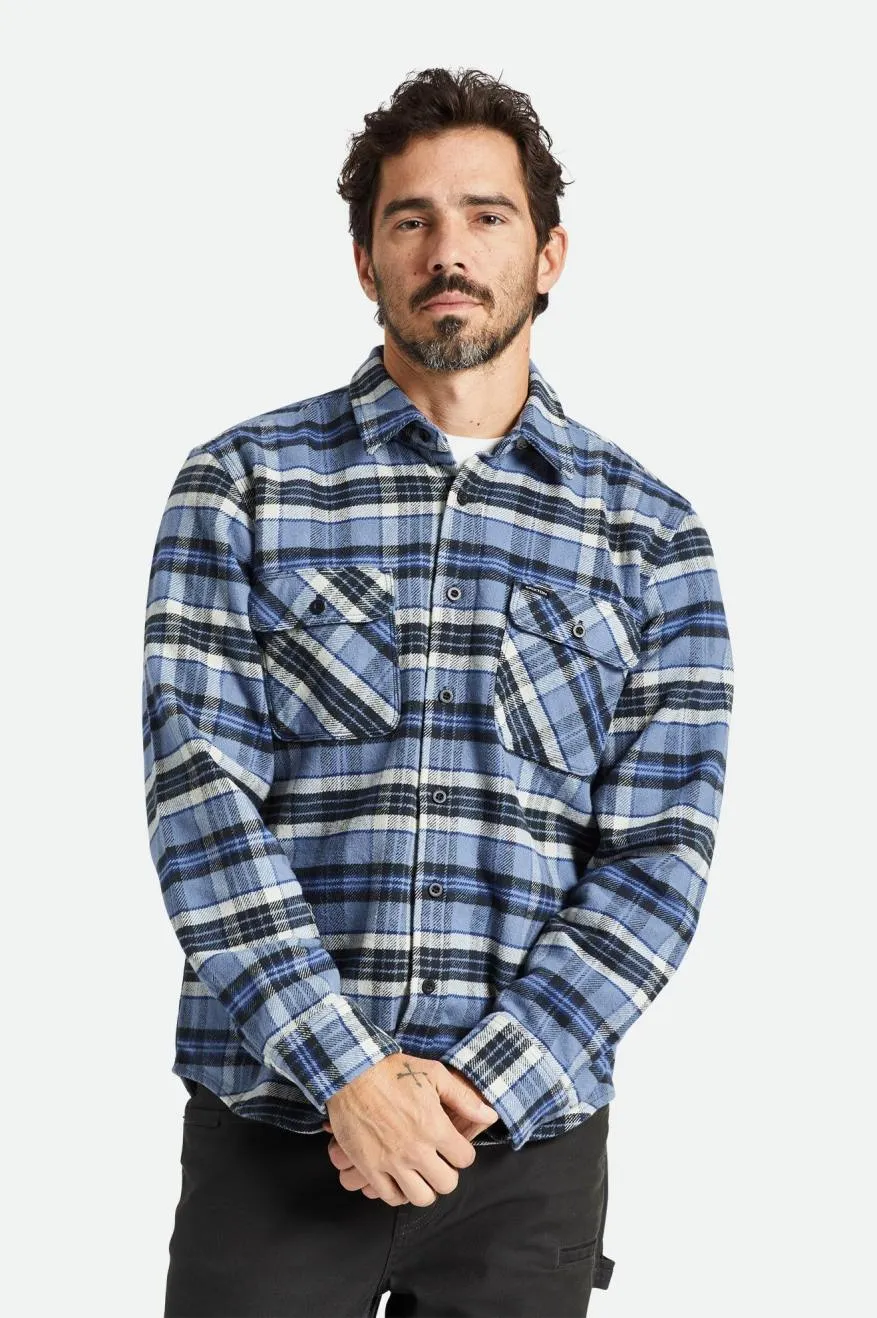 Bowery Heavyweight L/S Flannel - Flint Blue/Black/Mineral Grey