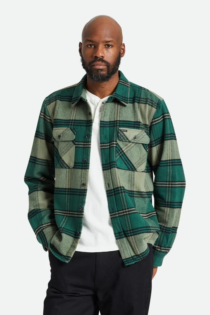 Bowery Heavyweight L/S Flannel - Pine Needle/Olive Surplus