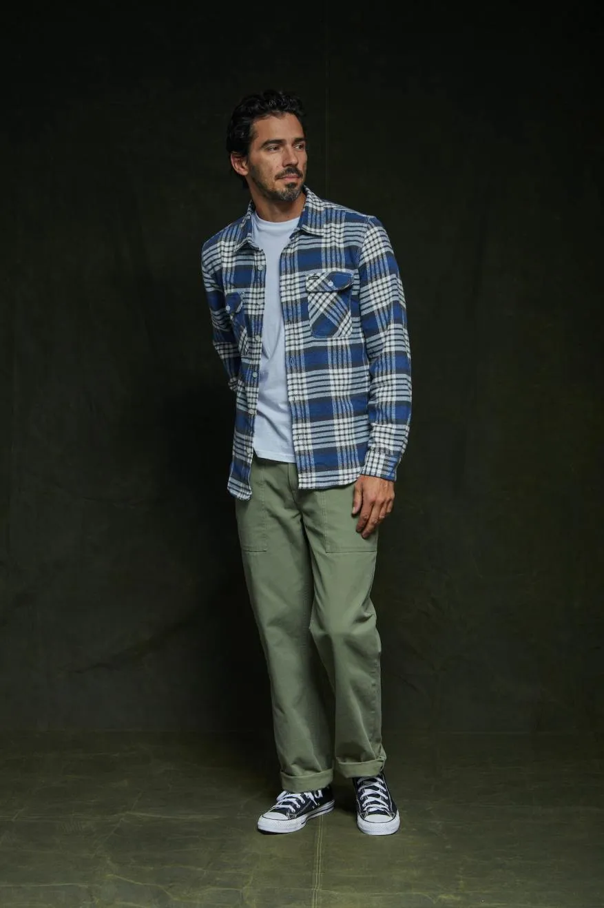 Bowery L/S Flannel - Pacific Blue/Whitecap/Black