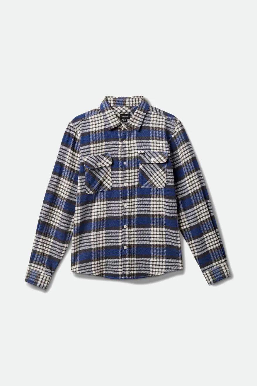 Bowery L/S Flannel - Pacific Blue/Whitecap/Black