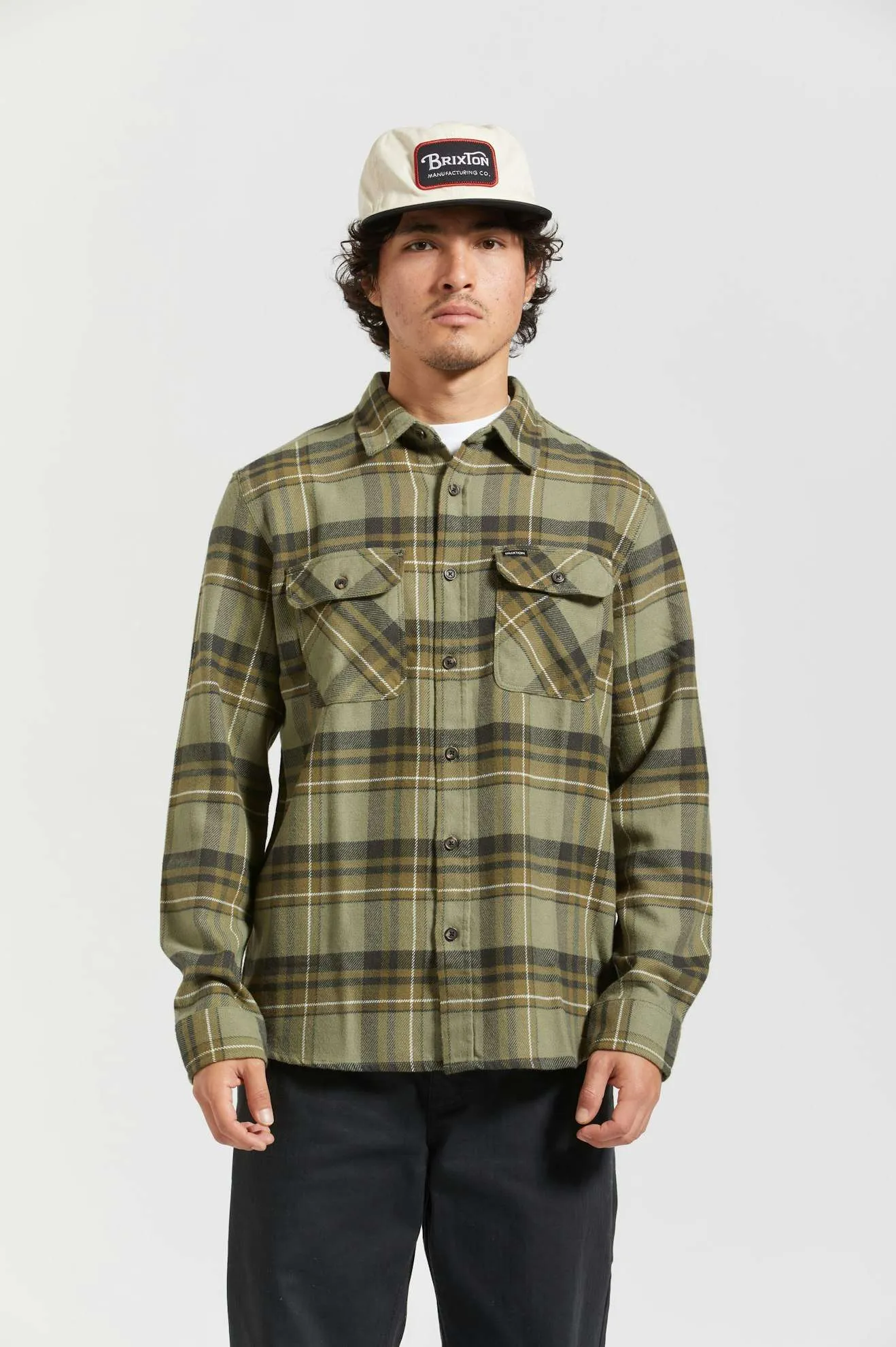 Bowery L/S Flannel - Vetiver/Laurel Wreath/Washed Black