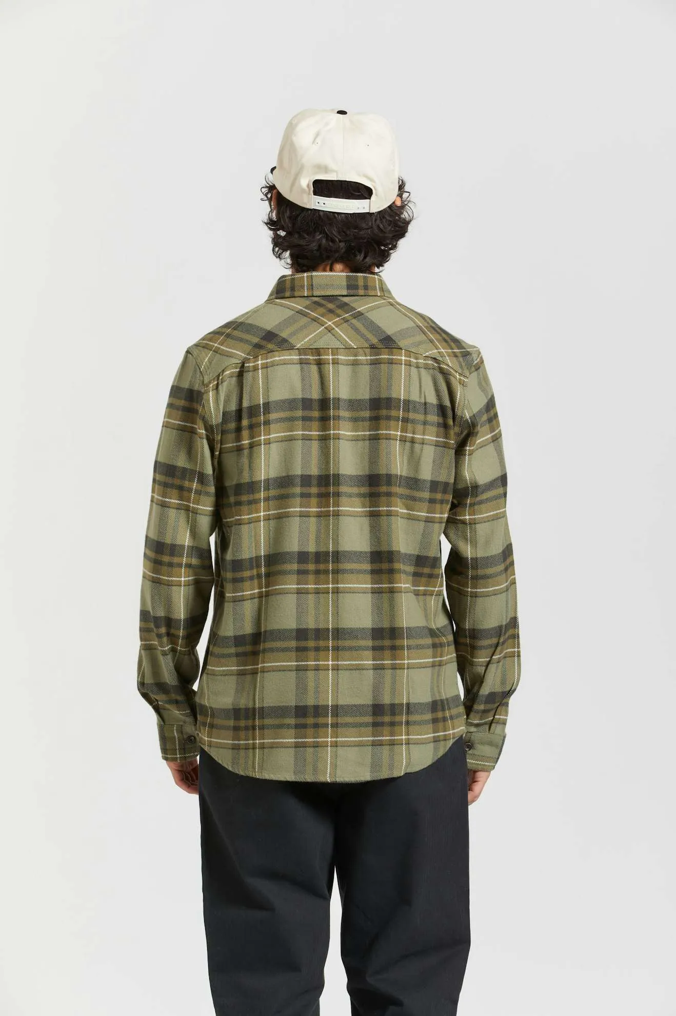 Bowery L/S Flannel - Vetiver/Laurel Wreath/Washed Black