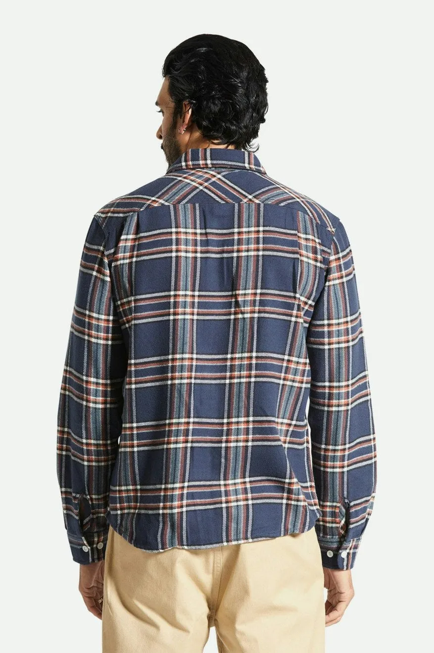 Bowery L/S Flannel - Washed Navy/Off White/Terracotta