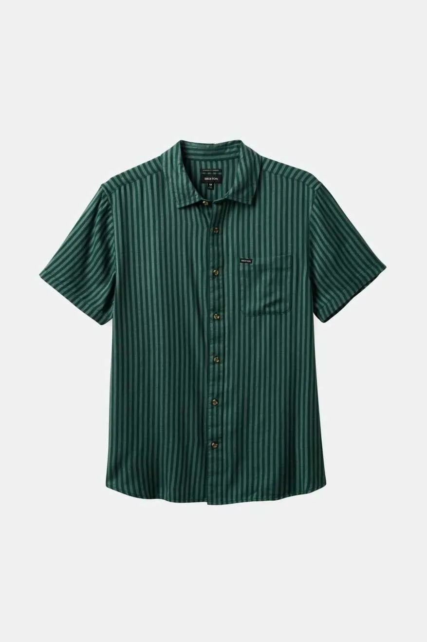 Charter Herringbone Stripe S/S Woven Shirt - Trekking Green/Chinois