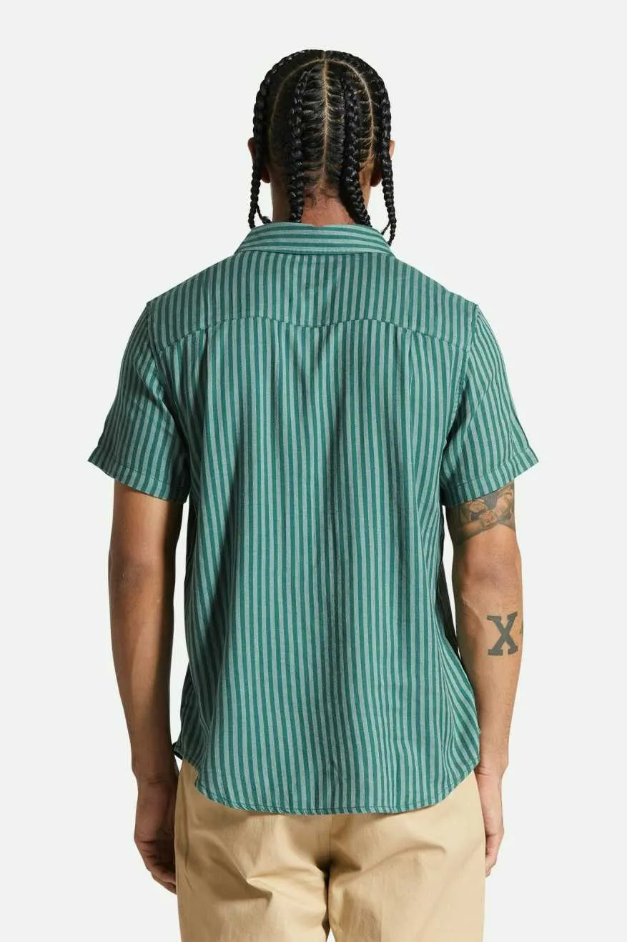 Charter Herringbone Stripe S/S Woven Shirt - Trekking Green/Chinois