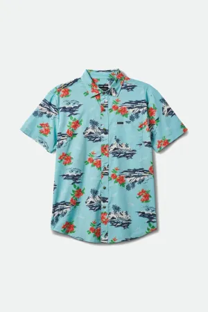 Charter Print S/S Woven - Canal Blue/Paradise