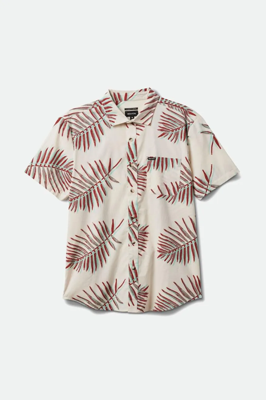 Charter Print S/S Woven - Off White/Palm Leaf