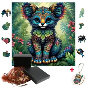 Colorful Lion Cub Puzzle Art