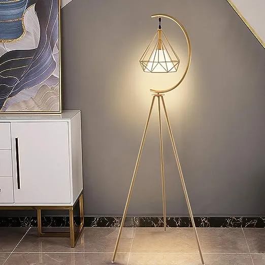 Golden Floor Lamp with 3 colors (dimmable)