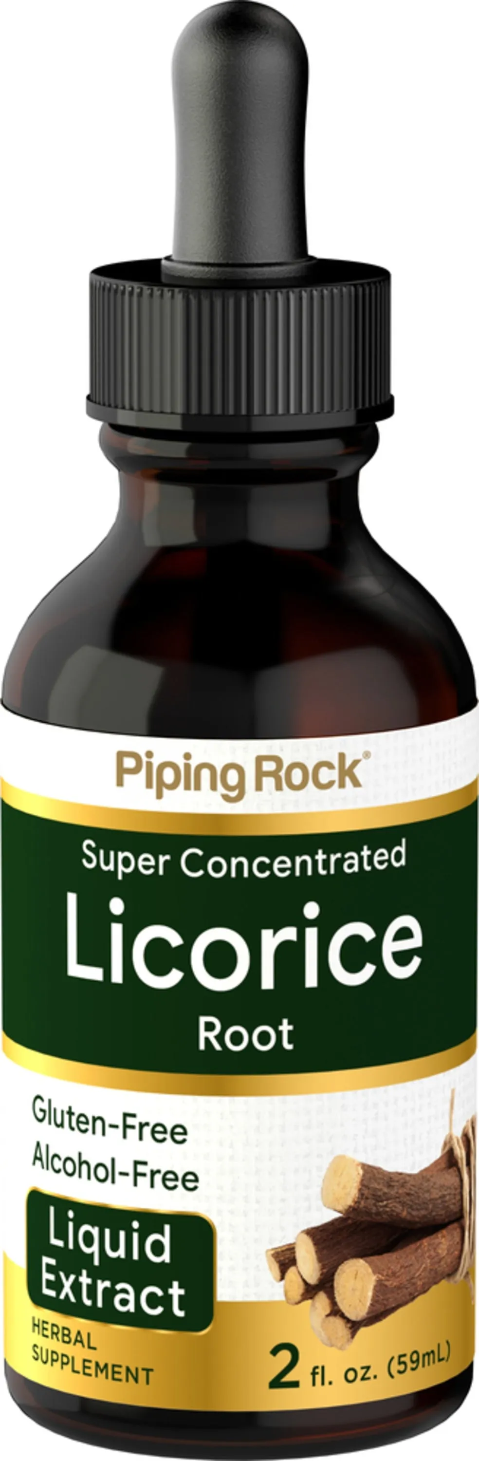 Licorice Root Liquid Extract Alcohol Free, 2 fl oz (59 mL) Dropper Bottle