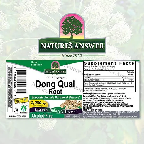 Nature's Answer Alcohol Free Dong Quai Root 2000mg 1oz Extracts Single Count