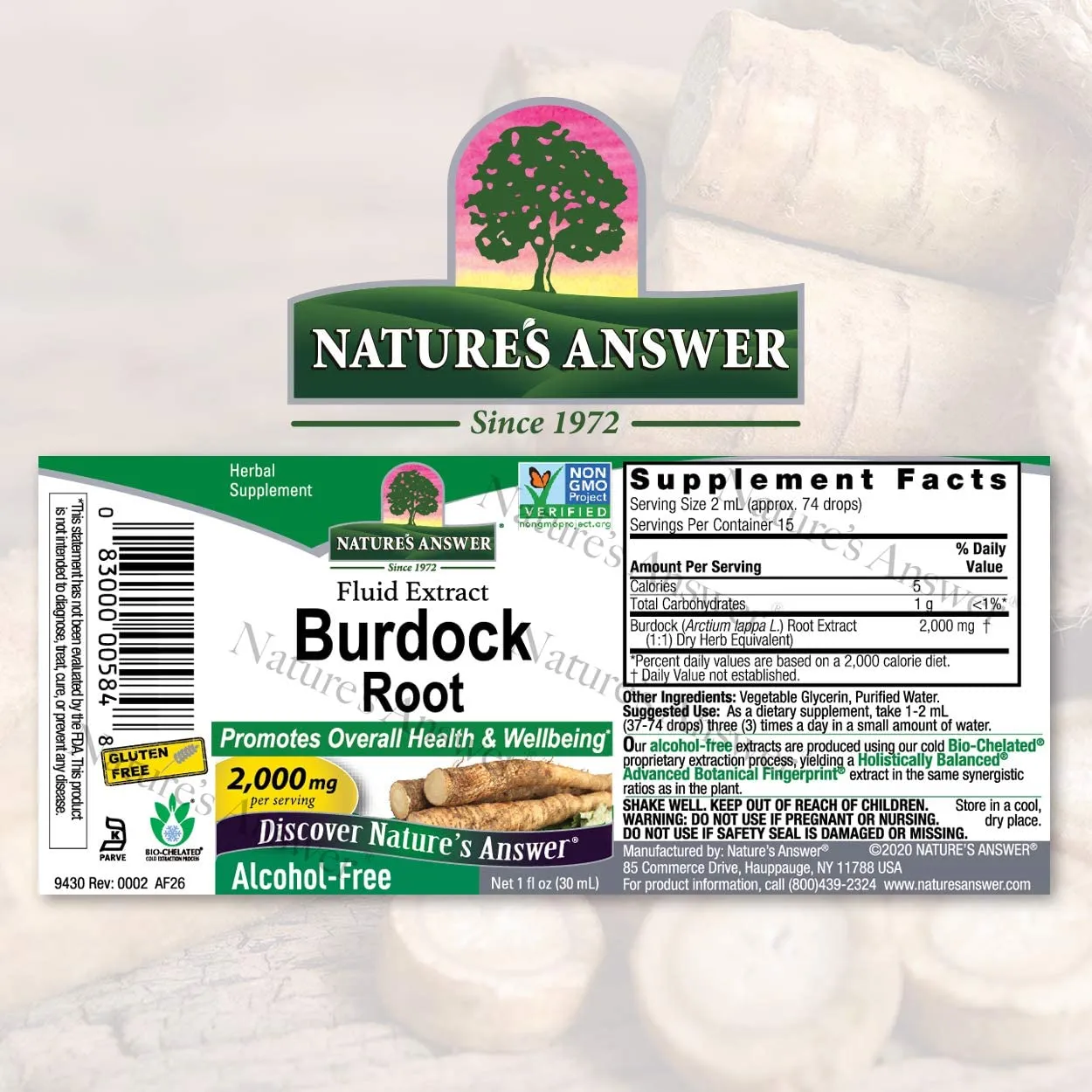 NATURES ANSWER BURDOCK ROOT 1 Oz