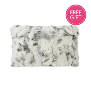 Rabbit Fur Lumbar Cushion - Siberian Ash