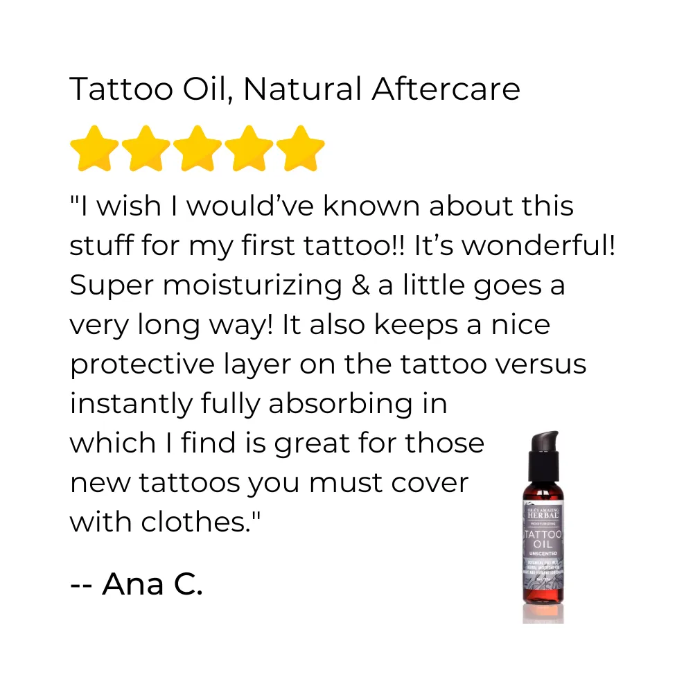 Tattoo Oil, Natural Tattoo Aftercare