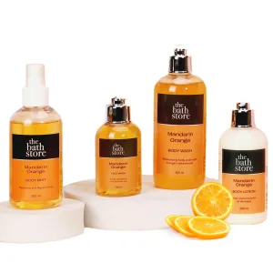 The Bath Store Mandarin Orange (Face Wash   Body Wash   Body Mist   Body Lotion) Pack of 4 | For Men & Women | For all Skin Types