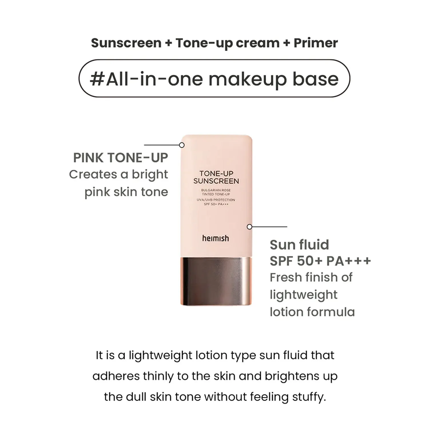 *TIME DEAL*[Heimish] Bulgarian Rose Tinted Tone-up Sunscreen SPF50  PA    30ml