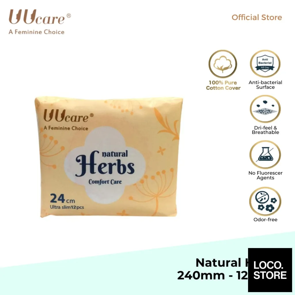 UUCare Sanitary Napkin with Natural Herbs Comfort Care (12 Pads/240mm)